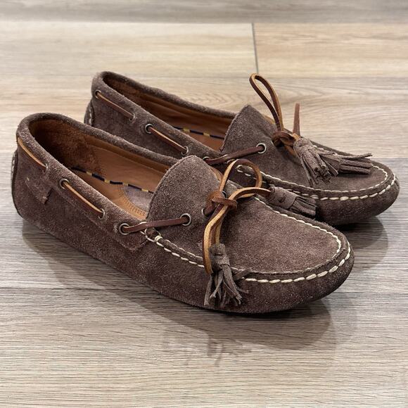 Polo Ralph Lauren Anders Loafer Men’s Sz 7 Driving Suede Leather Tassels Shoes - Picture 2 of 13